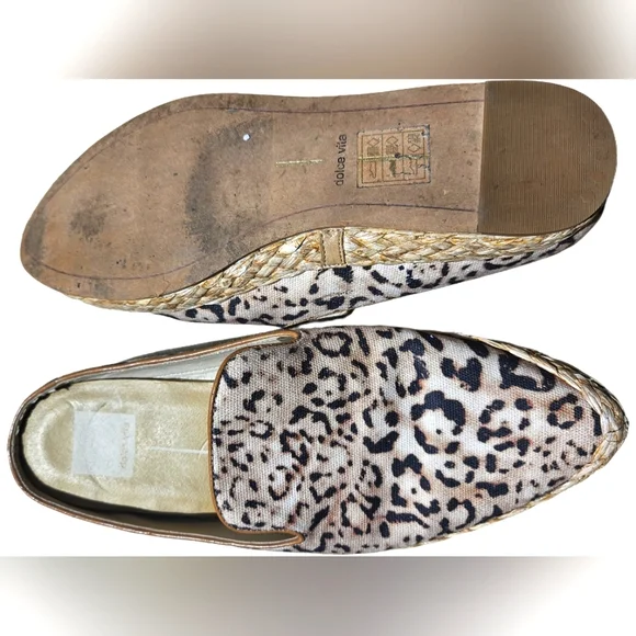 Dolce Vita Odis Slip-On Jute Leopard Print Espadrille Mules Size 8 - Picture 4 of 4